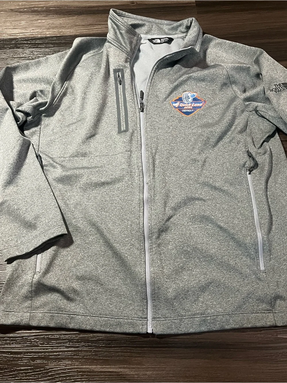 North Face Full Zip Pullover Quick Lane Bowl Detroit Gray Size XL